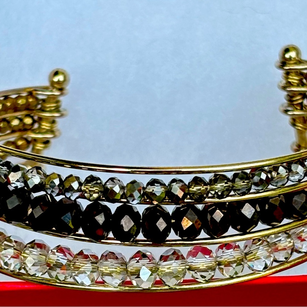 Crystal Beaded Cuff Bracelet